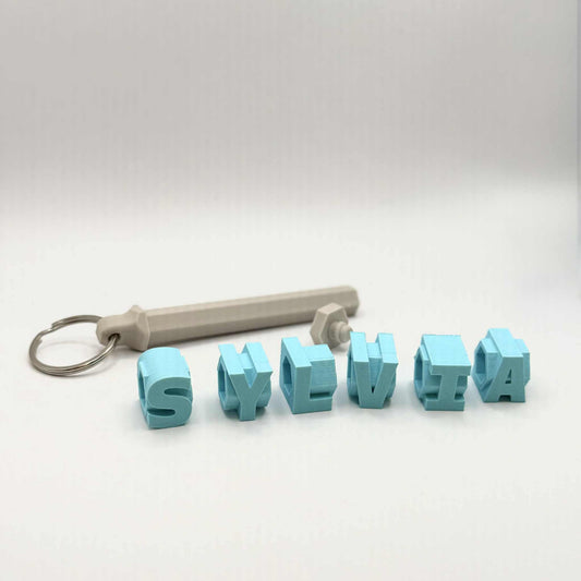 Nøkkelring med faste bokstavklosser