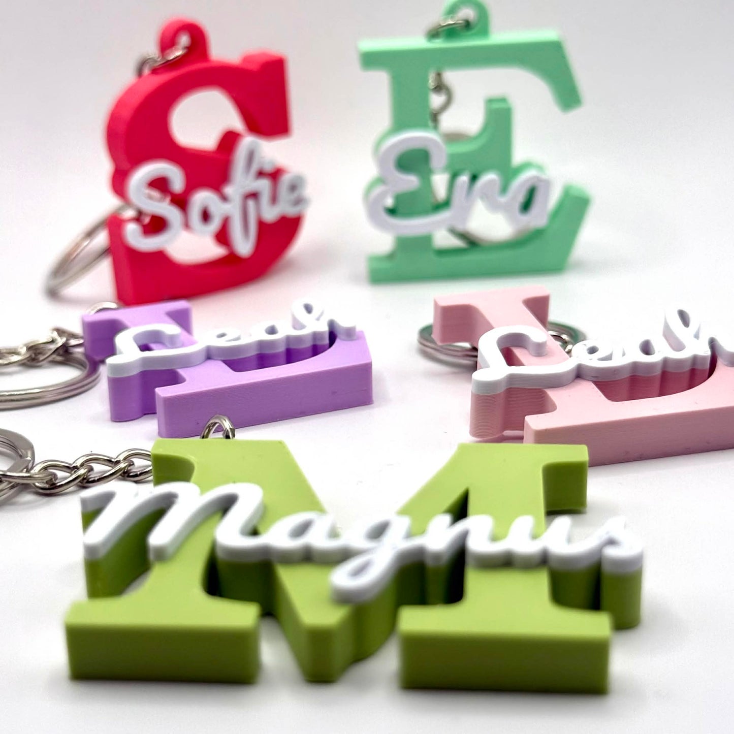 Personlig Nøkkelring med Navn – Stor Bokstav