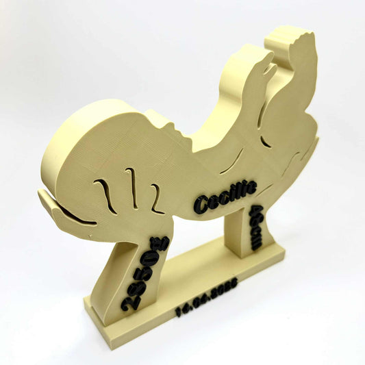 Min første dag – Babyfigur med fødselsdata