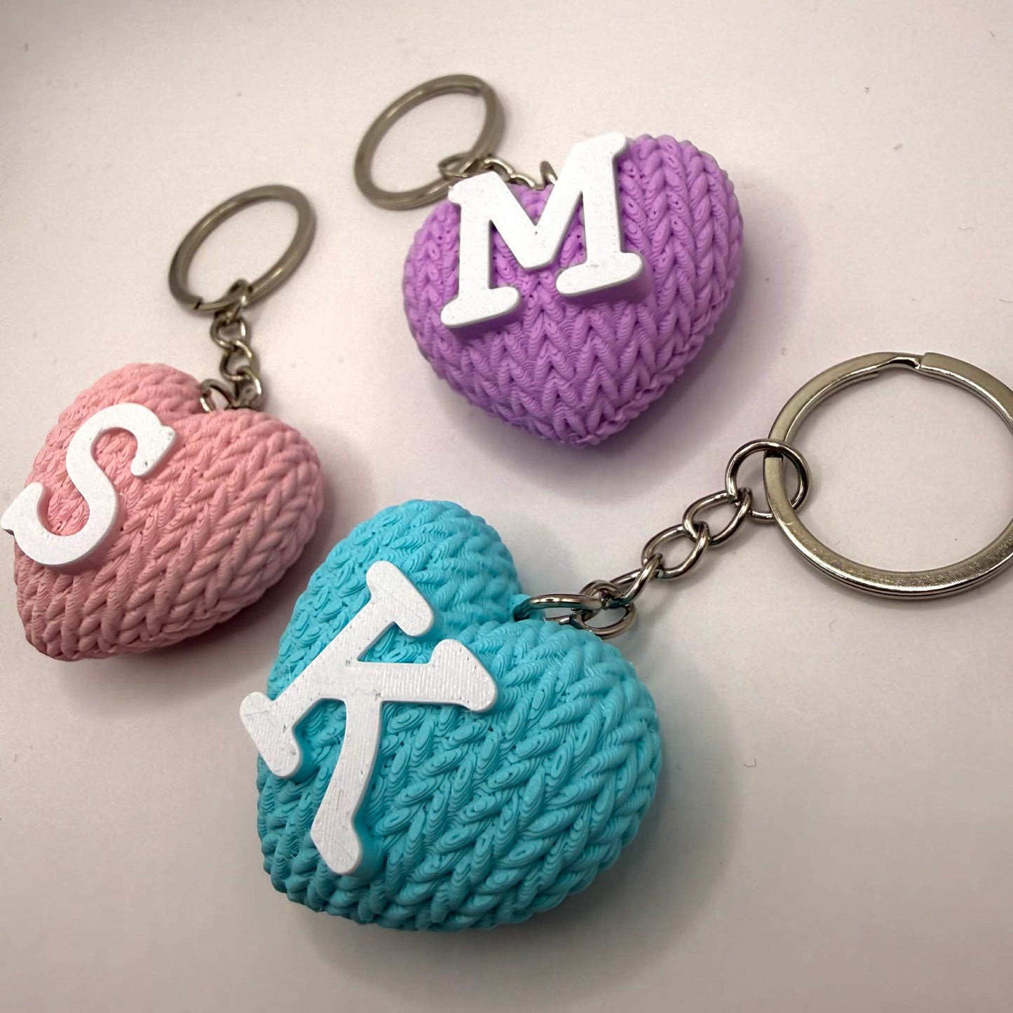 Hjerteformet nøkkelring med bokstav