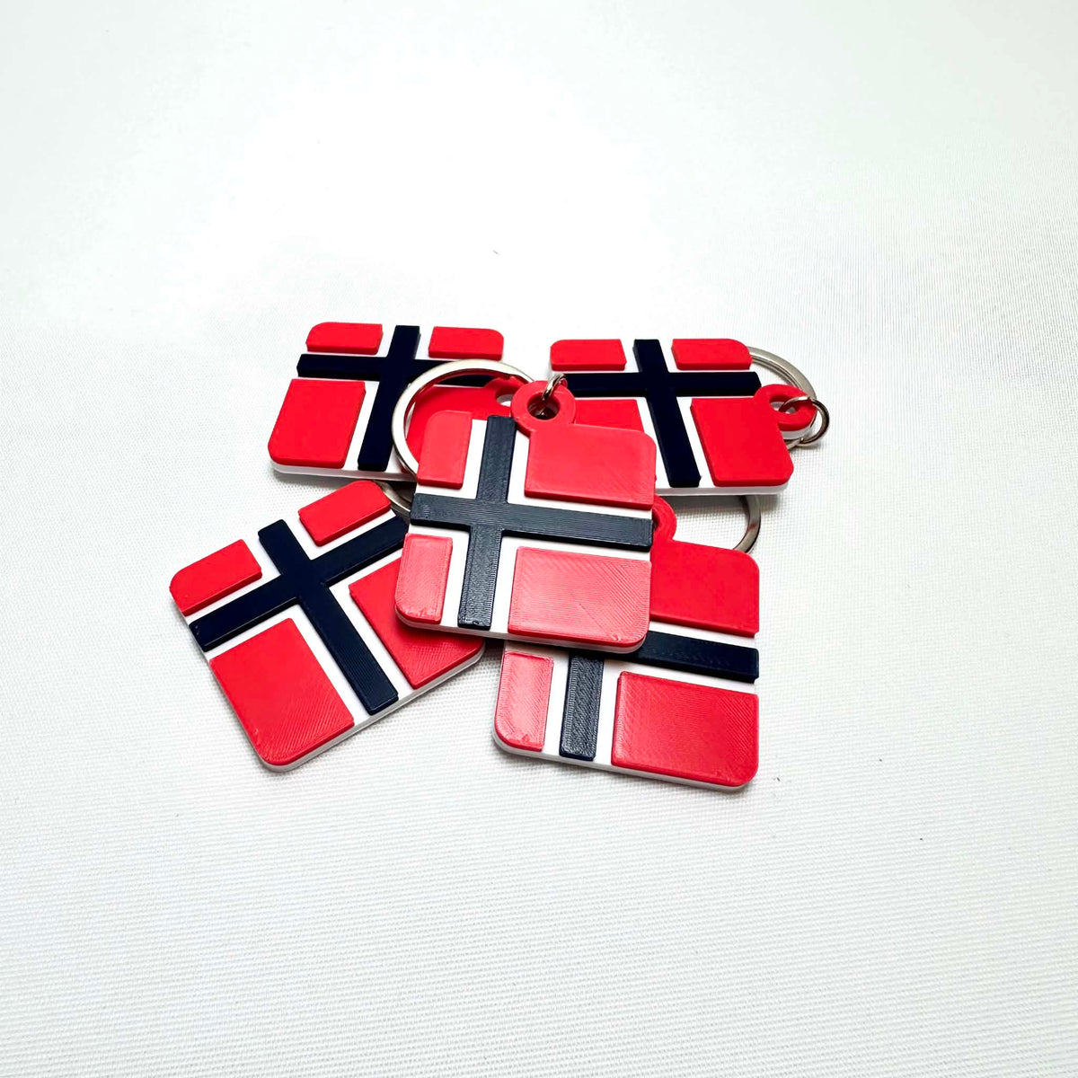 Nøkkelring med norsk flagg