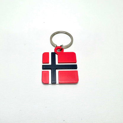 Nøkkelring med norsk flagg