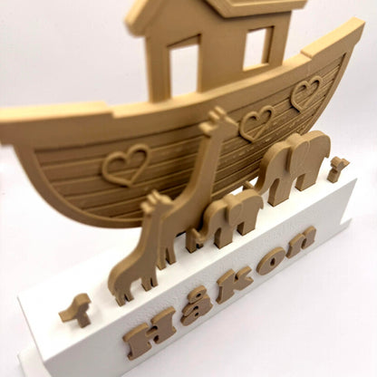 Personlig dekorasjon med navn – Noahs ark