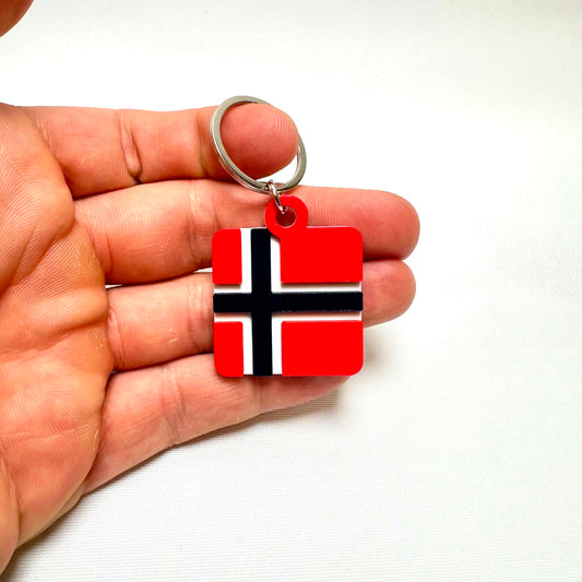 Nøkkelring med norsk flagg