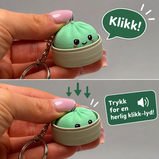Klikker Nøkkelring – Kawaii Dumpling