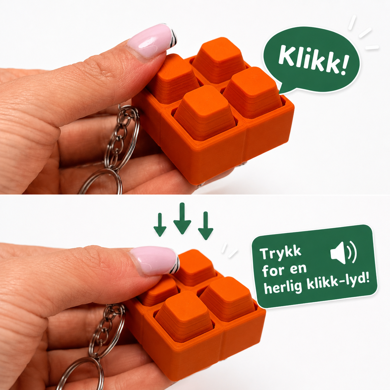 Klikker nøkkelring – Tastatur 2x2