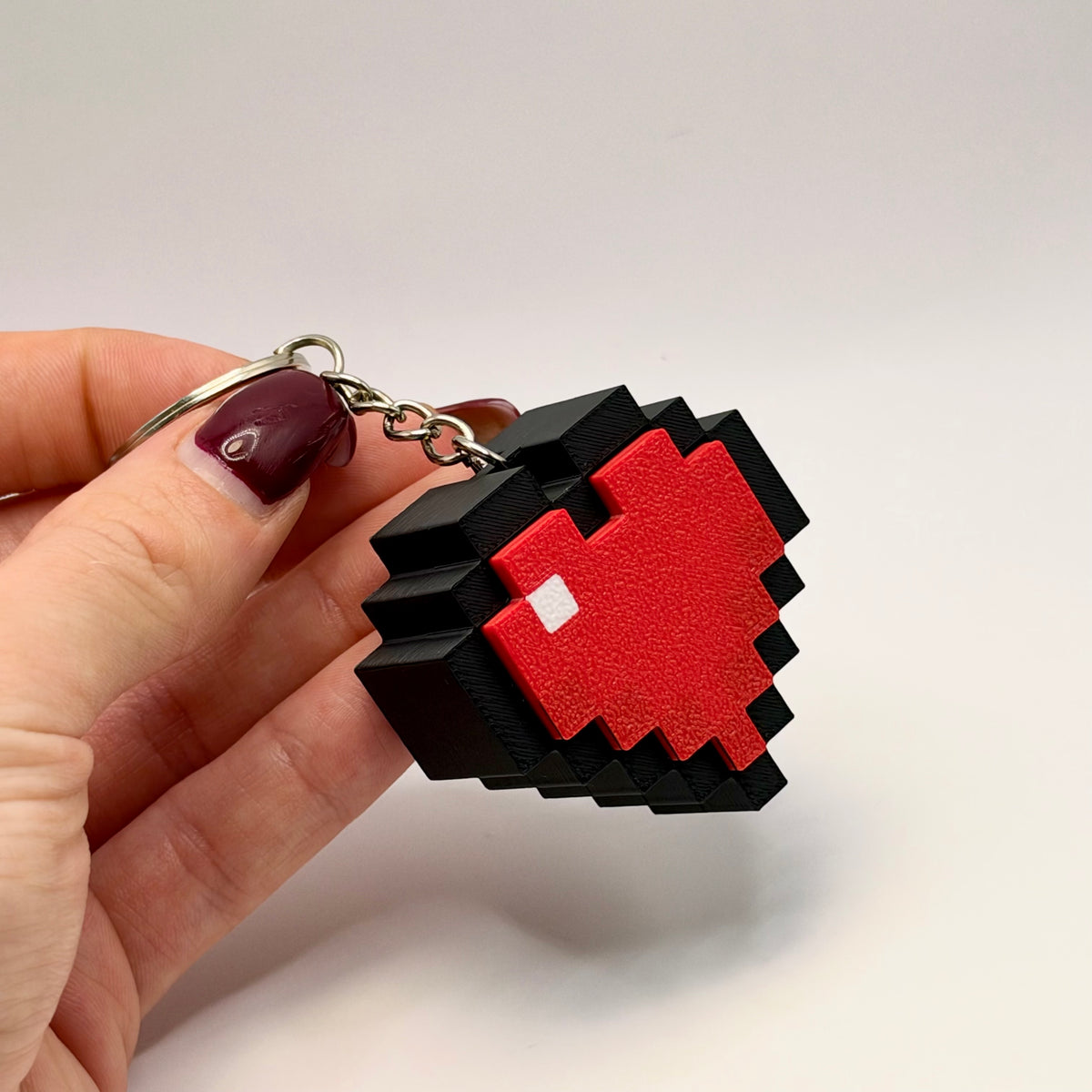 Clicker-nøkkelring – Pixelhjerte