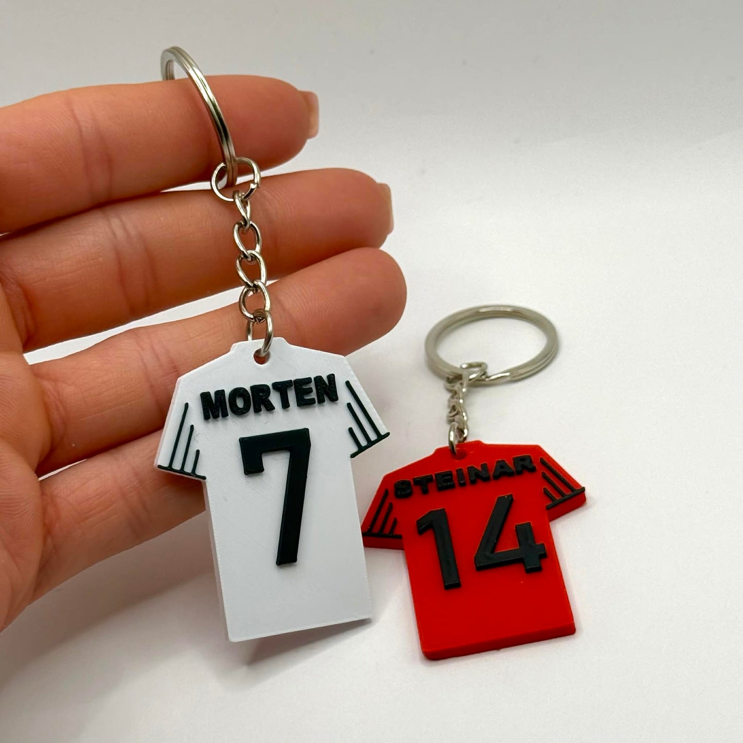 Personlig nøkkelring med fotballdrakt