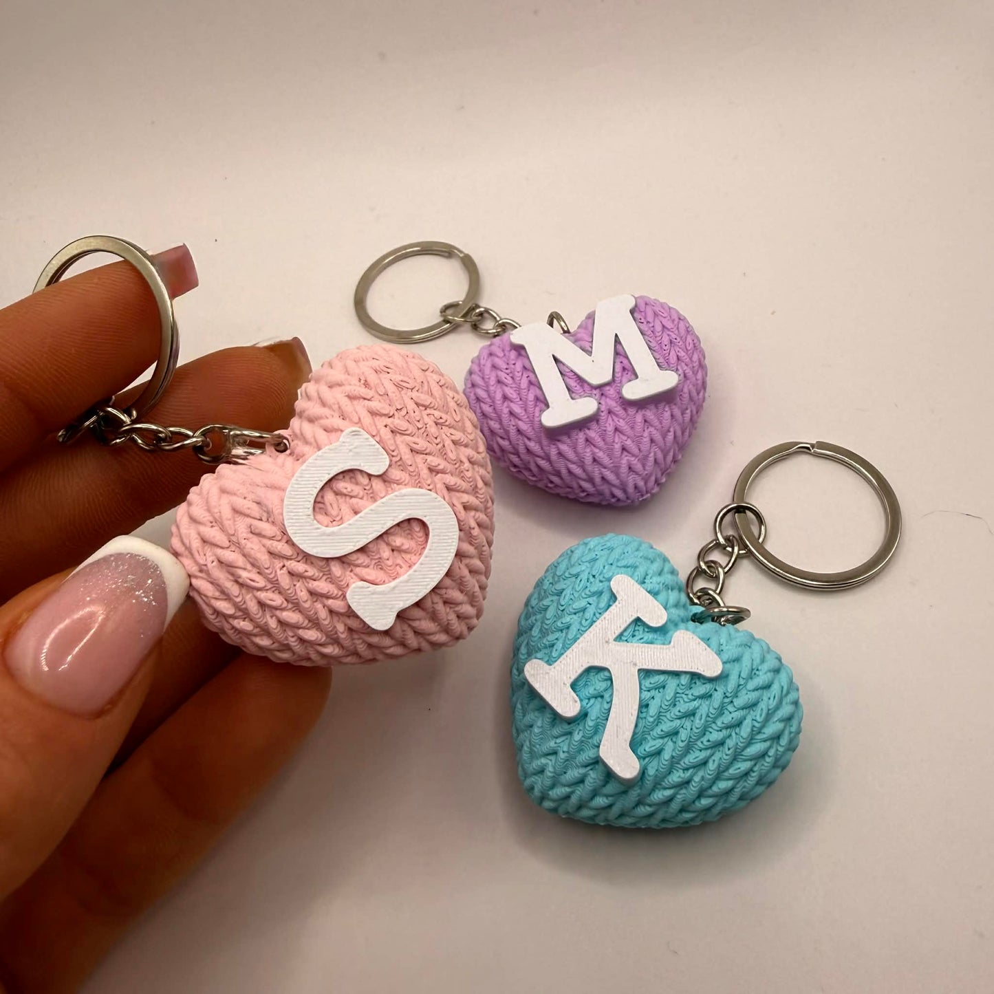 Hjerteformet nøkkelring med bokstav