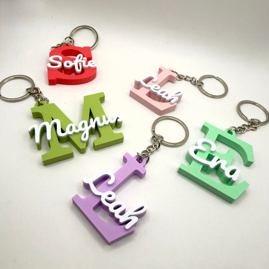 Personlig Nøkkelring med Navn – Stor Bokstav
