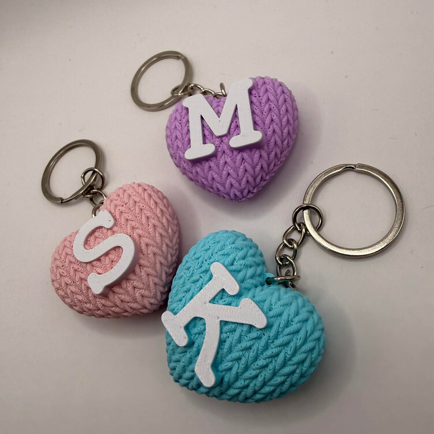 Hjerteformet nøkkelring med bokstav