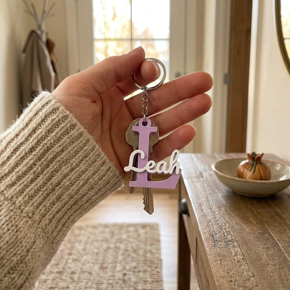 Personlig Nøkkelring med Navn – Stor Bokstav
